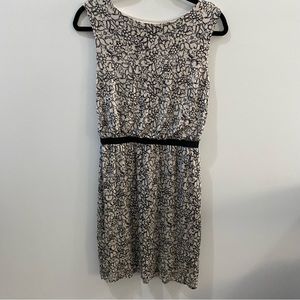 LOFT Black and White Lace Dress XS